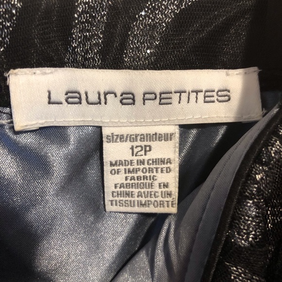 Laura Petites Black/Silver/Sparkly Dress 12P - Picture 4 of 4